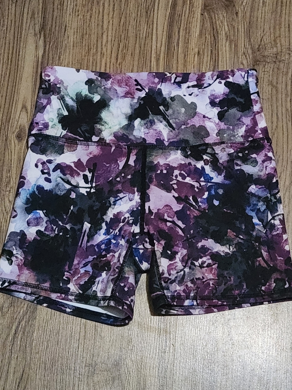 RBX Purple Black Watercolor Bike Shorts